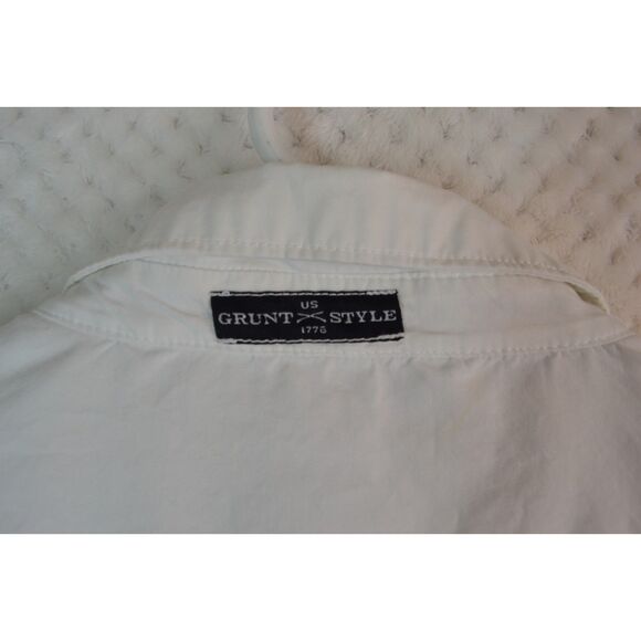 Grunt Style Men's Large White Long Sleeve Button Down Shirt - Picture 12 of 13